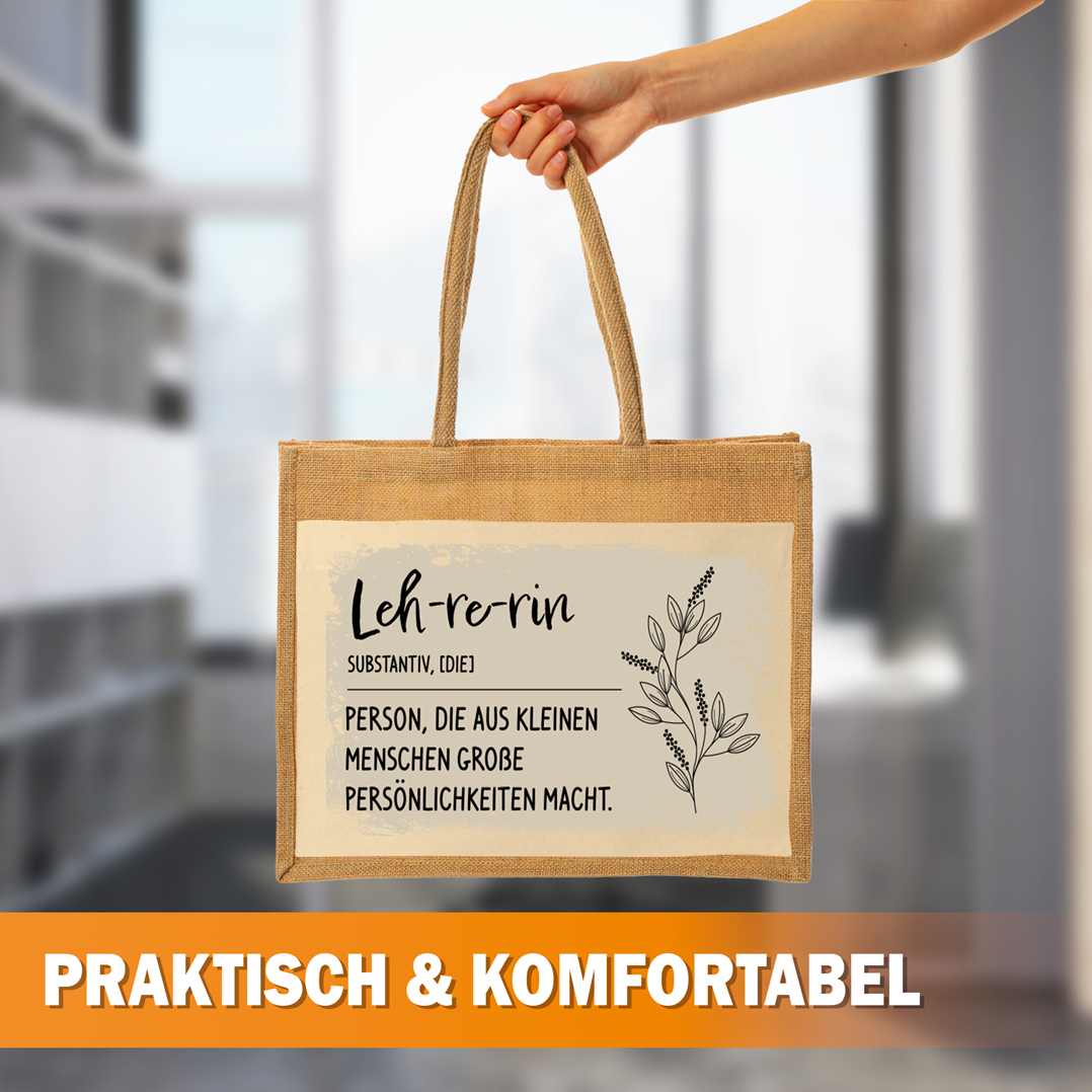 Jutetasche - Definition Lehrerin