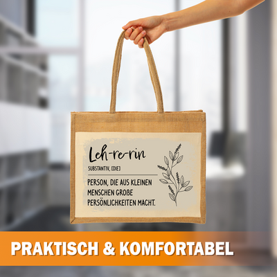 Jutetasche - Definition Lehrerin