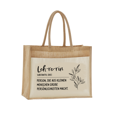 Jutetasche - Definition Lehrerin