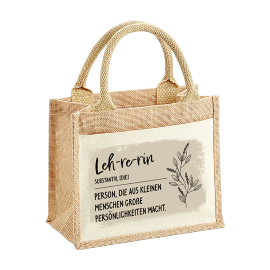 Jutetasche - Definition Lehrerin