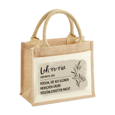 Jutetasche - Definition Lehrerin