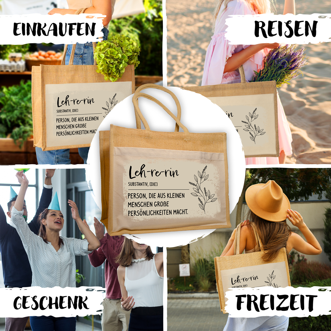 Jutetasche - Definition Lehrerin