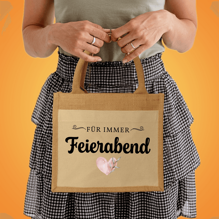 Jutebeutel „Rentnerin Mit Herz“ – 10 Liter, 100 % Baumwolle, Nachhaltig & Personalisiert