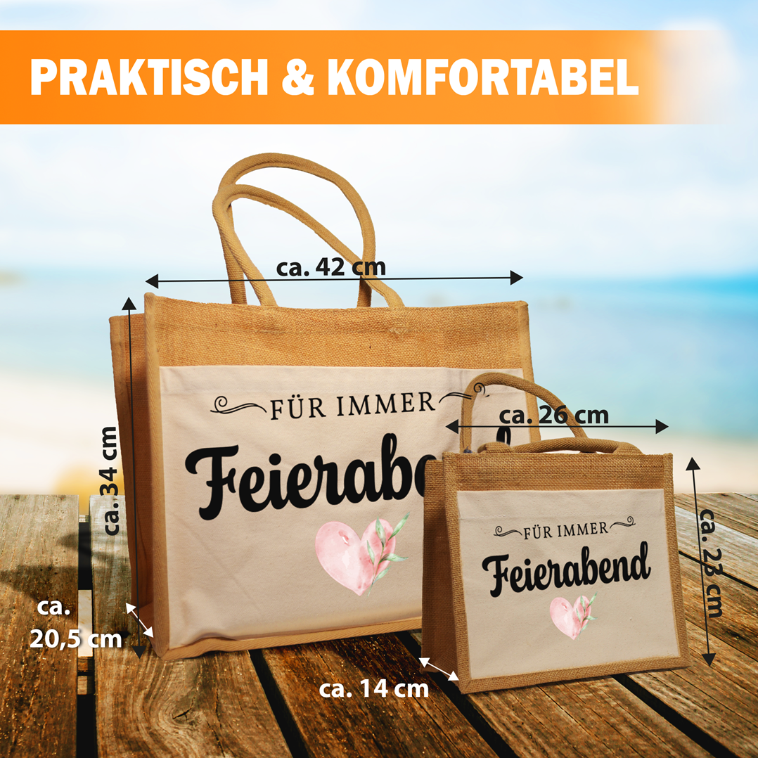 Jutetasche - Für immer Feierabend