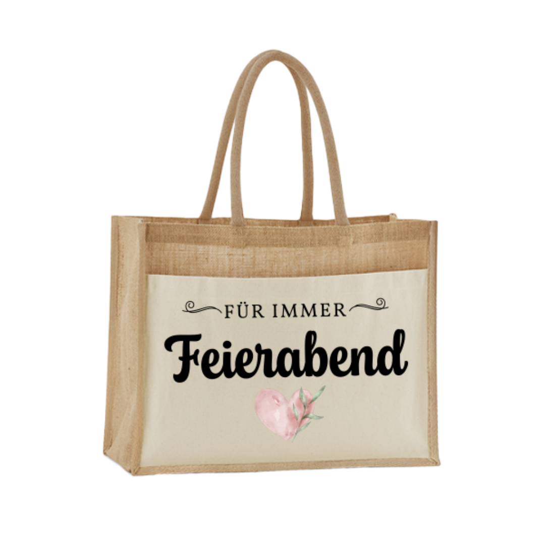 Jutetasche - Für immer Feierabend