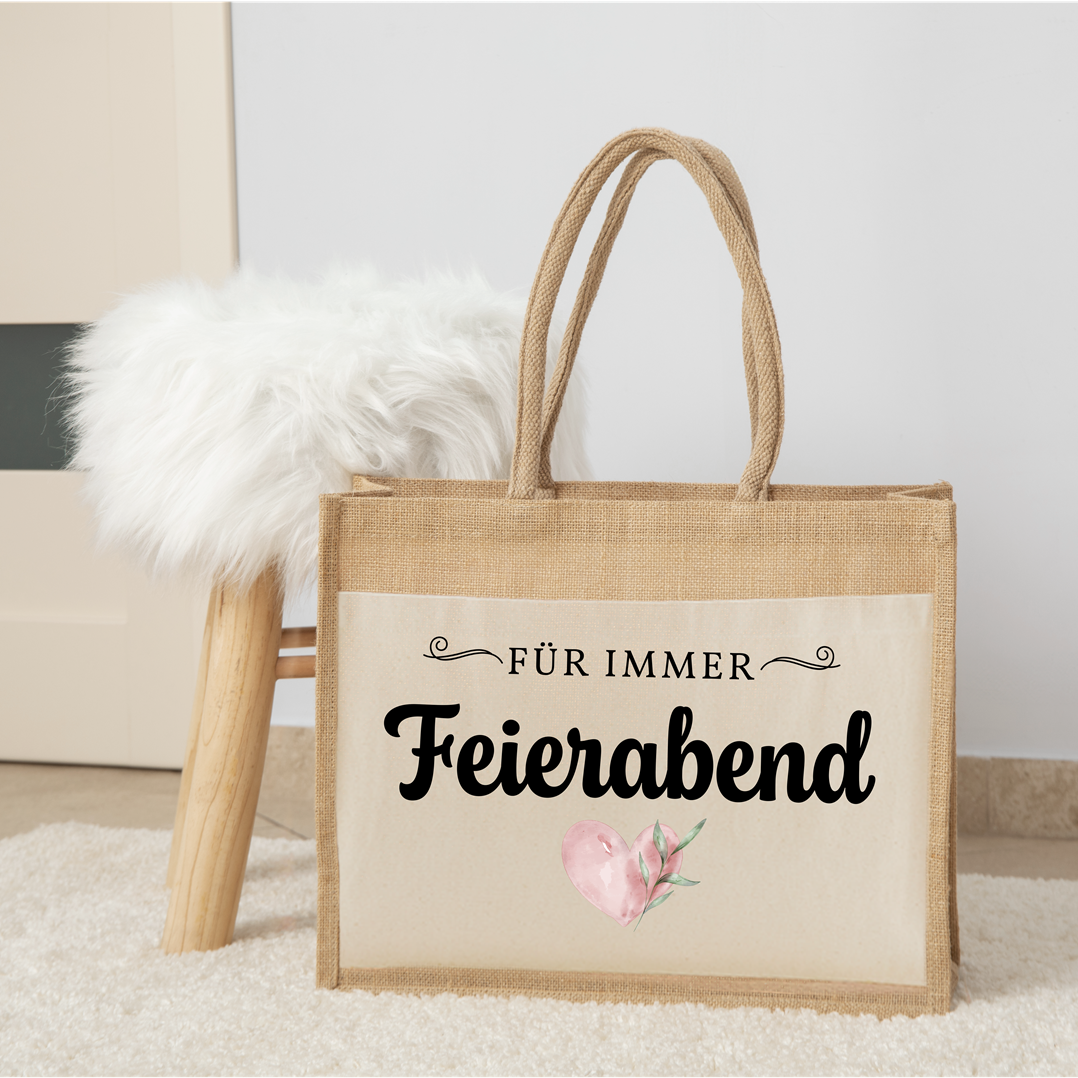 Jutetasche - Für immer Feierabend