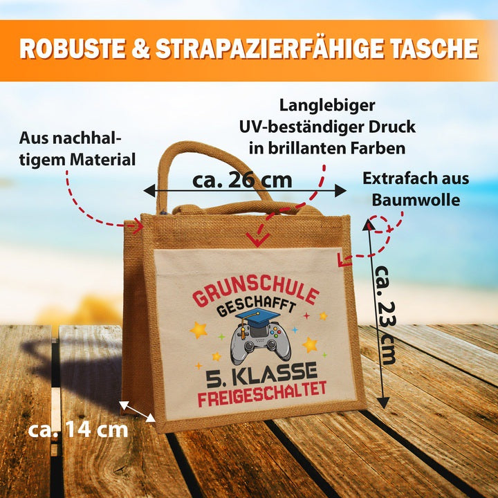 Jutetasche - Grundschule geschafft! 5. Klasse freigeschaltet (Controller)