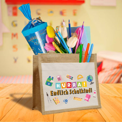 Jutetasche - Hurra! Endlich Schulkind