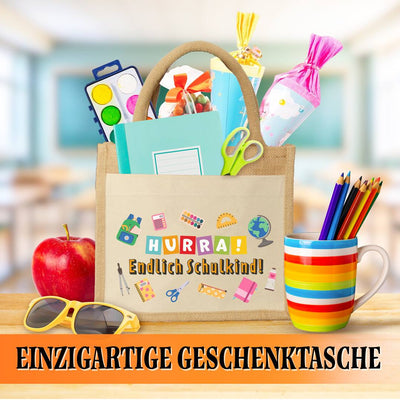 Jutetasche - Hurra! Endlich Schulkind