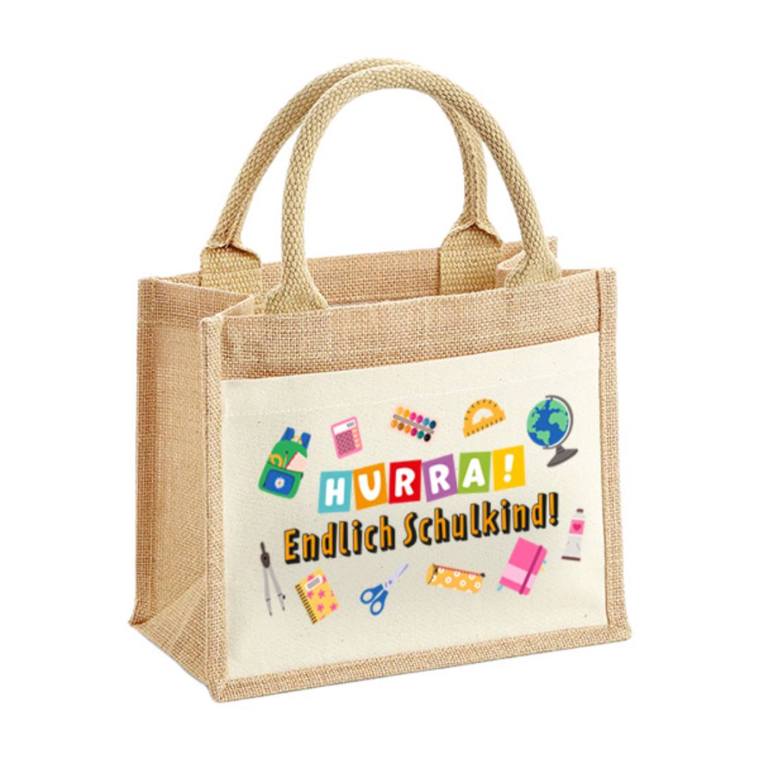 Jutetasche - Hurra! Endlich Schulkind