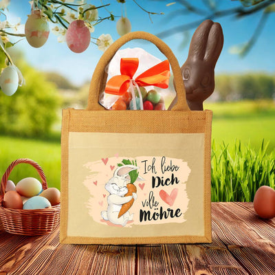 Jutetasche - Ich liebe Dich volle Möhre (Hase)
