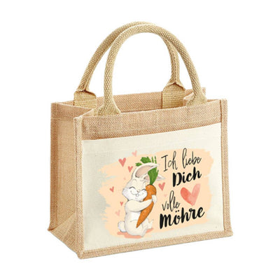 Jutetasche - Ich liebe Dich volle Möhre (Hase)