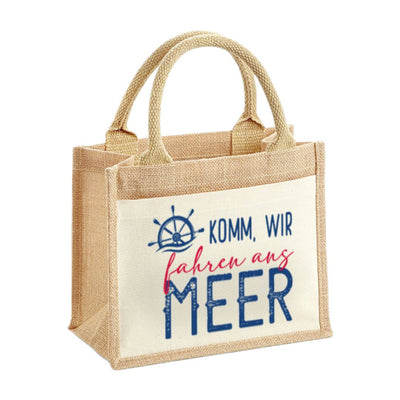 Jutetasche - Komm, wir fahren ans Meer