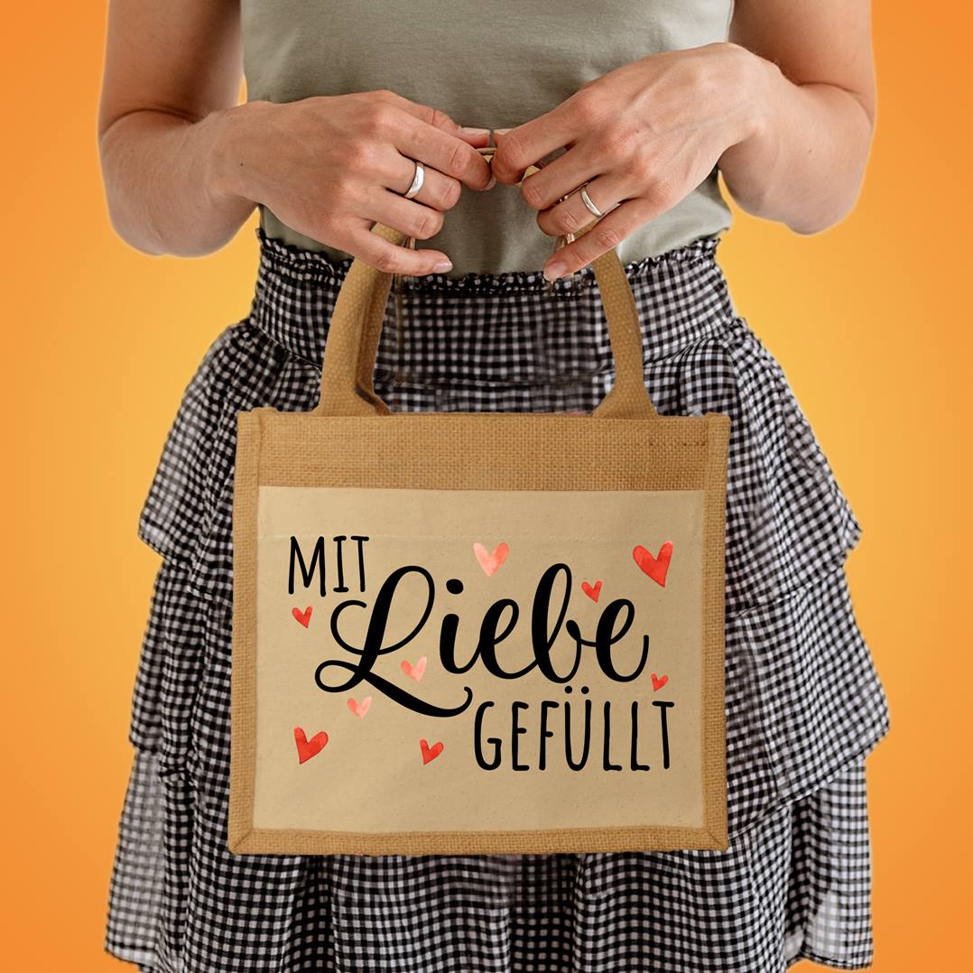 Jutetasche - Mit Liebe gefüllt