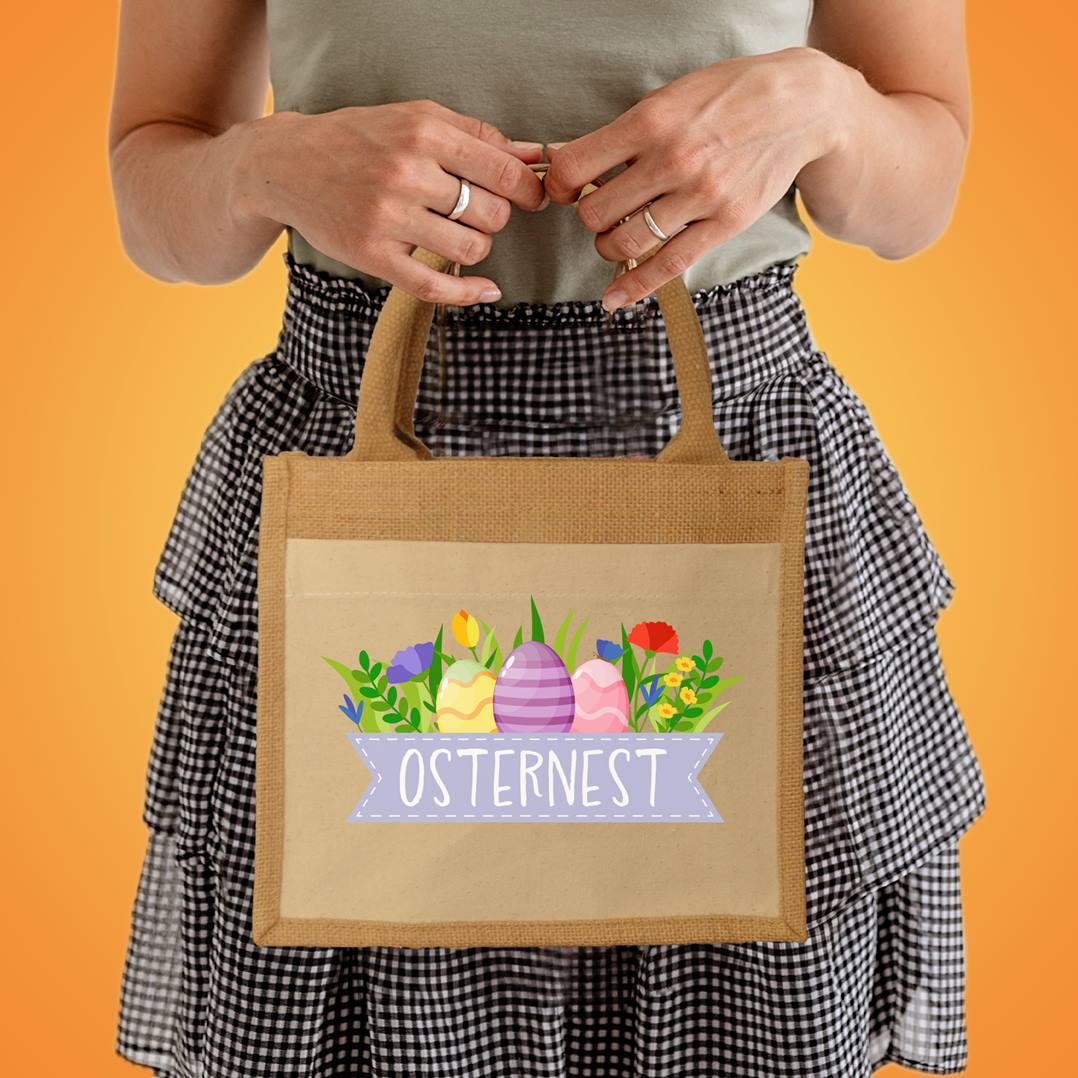 Jutetasche - Osternest