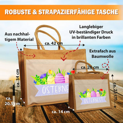 Jutetasche - Osternest