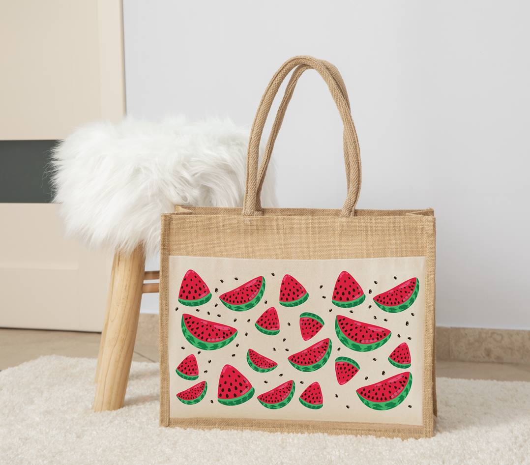 Jutetasche - Wassermelonen Motiv