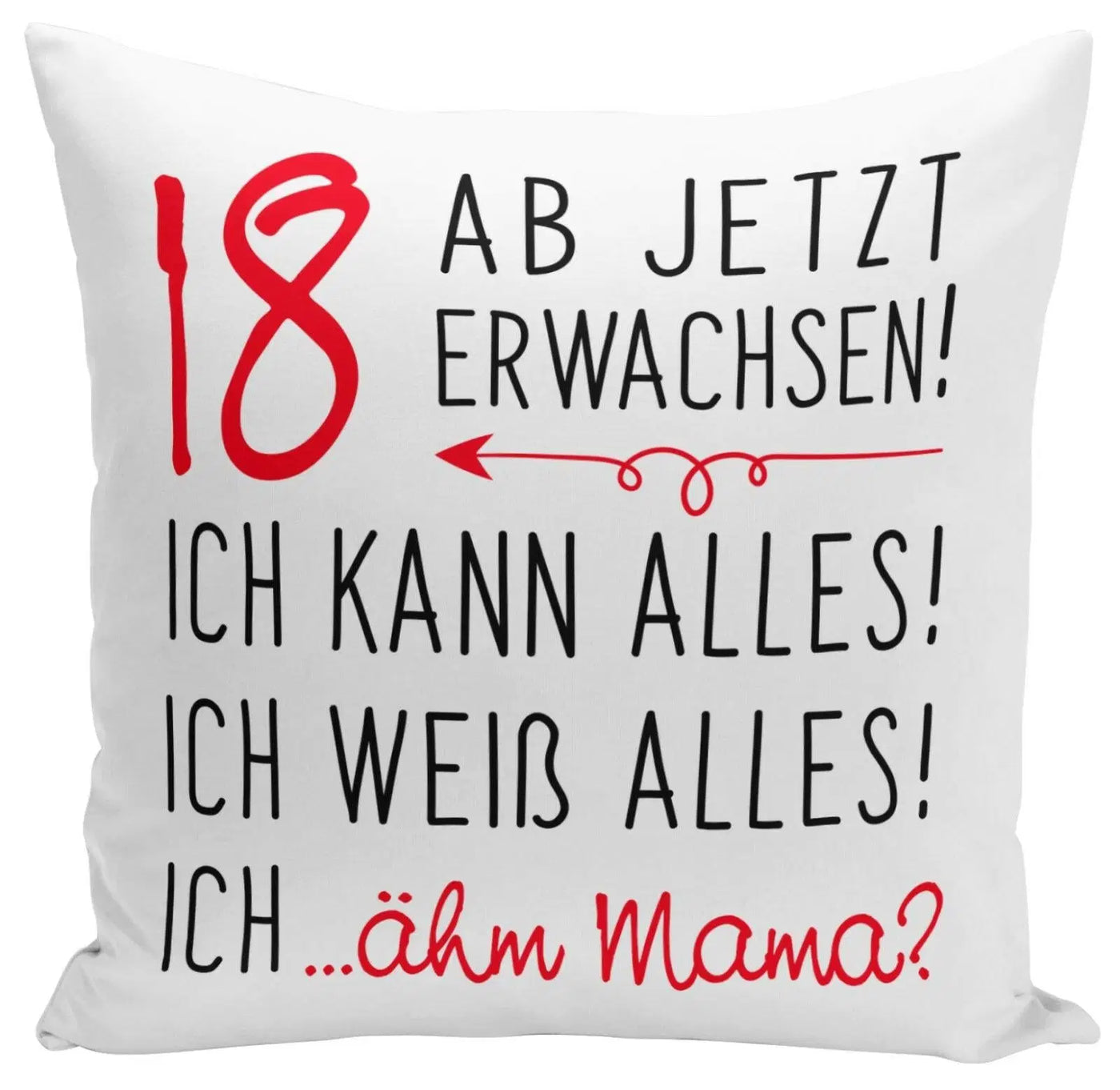 Bild: Kissen - 18 ab jetzt erwachsen! Geschenkidee