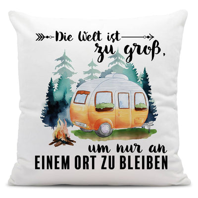 Kissen - Die Welt ist zu groß, um nur an einem Ort zu bleiben (Caravan)