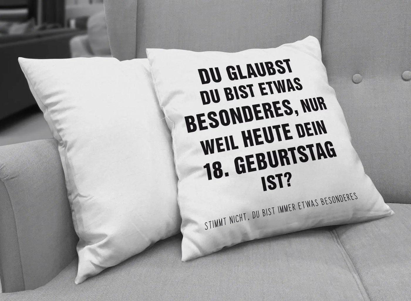 Bild: Kissen - Du glaubst Du bist etwas Besonderes? 18. Geburtstag Geschenkidee