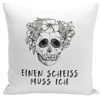 Bild: Kissen - Einen Scheiss muss ich - Totenkopf Geschenkidee