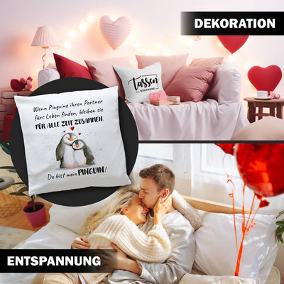Kissen - Für alle Zeit zusammen... Du bist mein Pinguin!