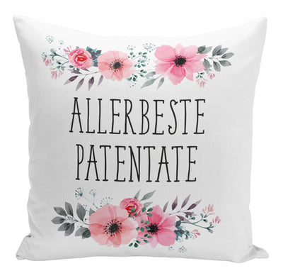 Bild: Kissen - Allerbeste Patentante mit Blümchen Geschenkidee