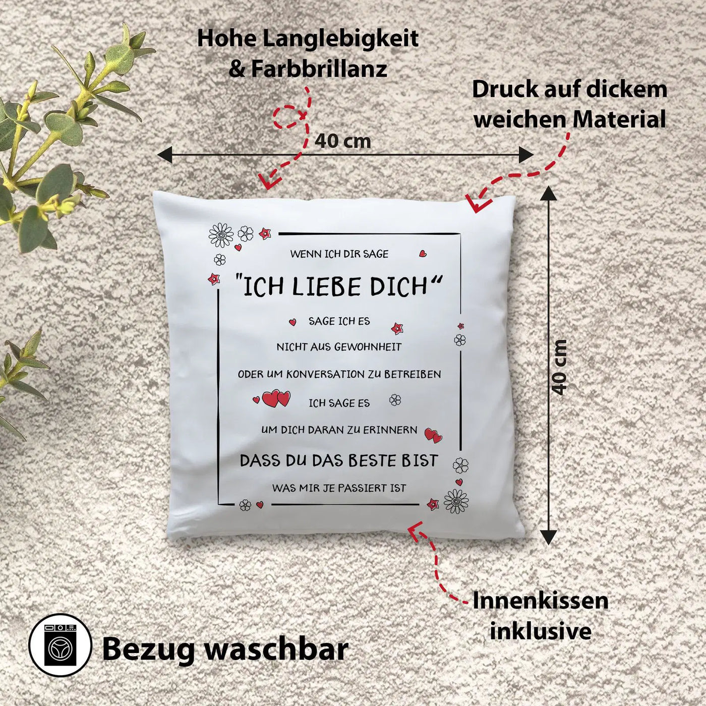 Kissen - Ich liebe Dich, Du bist das Beste