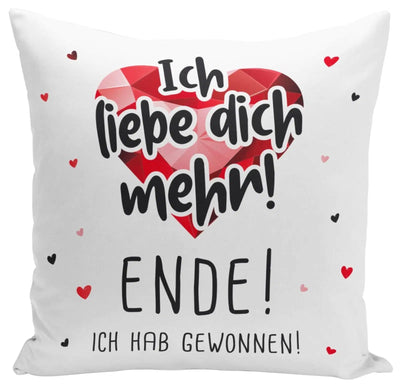 Bild: Kissen - Ich liebe dich mehr! Geschenkidee