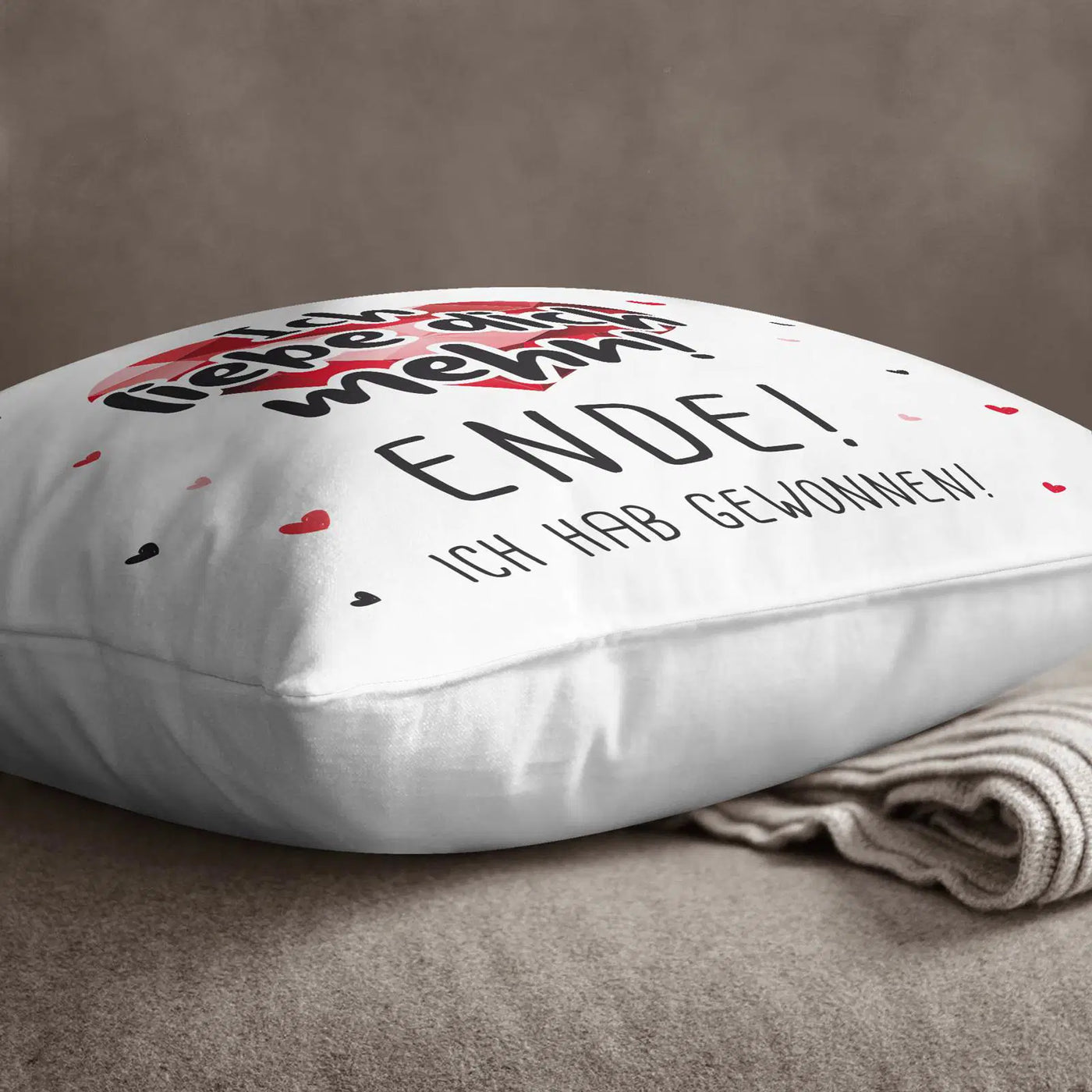 Bild: Kissen - Ich liebe dich mehr! Geschenkidee