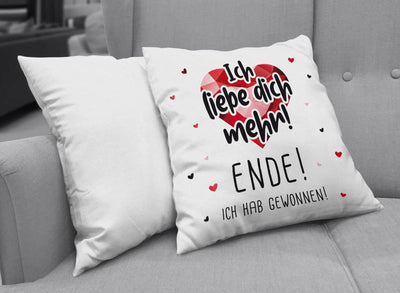 Bild: Kissen - Ich liebe dich mehr! Geschenkidee