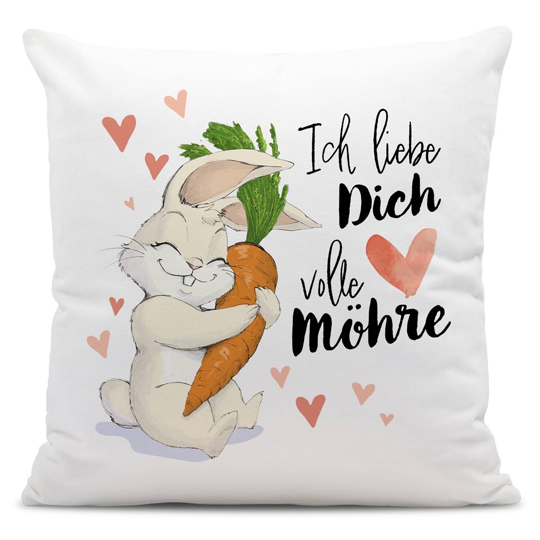 Kissen - Ich liebe Dich volle Möhre (Hase)