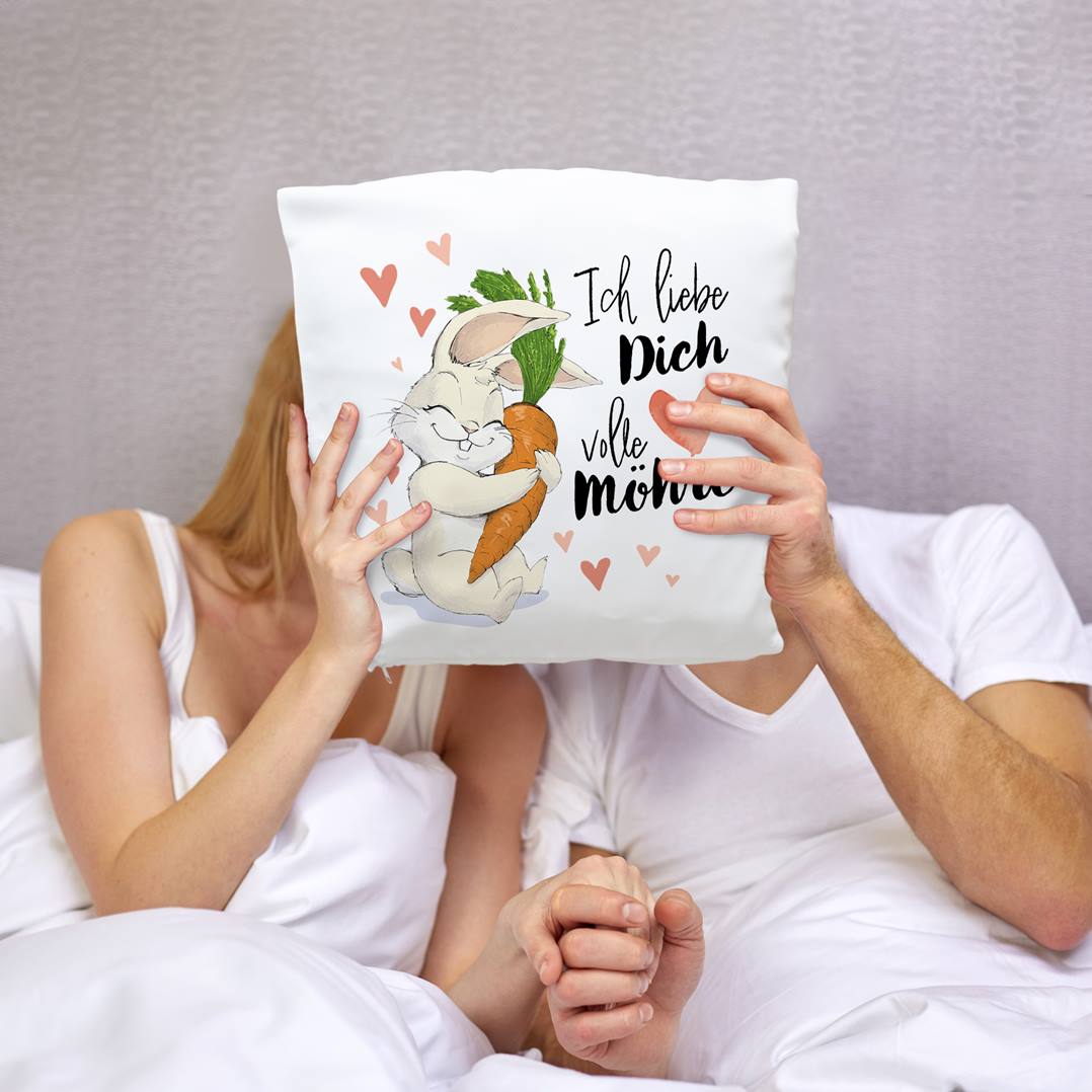 Kissen - Ich liebe Dich volle Möhre (Hase)