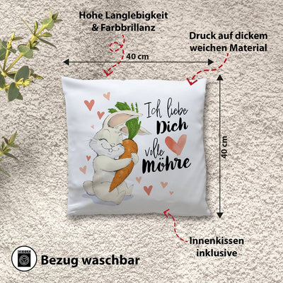 Kissen - Ich liebe Dich volle Möhre (Hase)