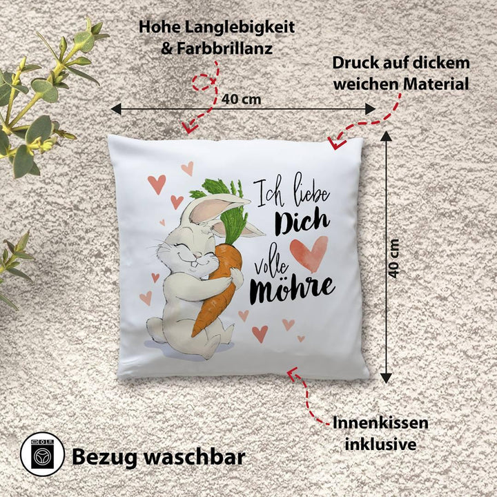 Kissenbezug | Ich Liebe Dich Volle Möhre | 50x50cm