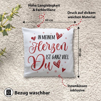 Kissen - In meinem Herzen ist ganz viel Du