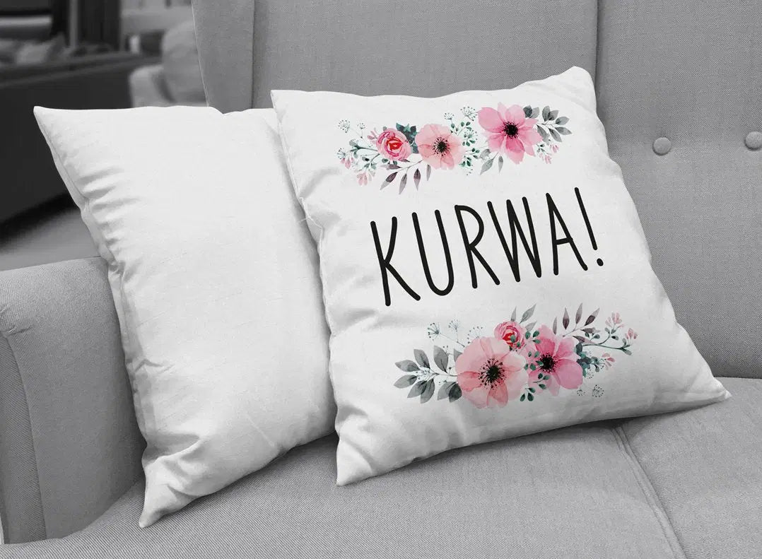 Bild: Kissen - Kurwa mit Blümchen Geschenkidee