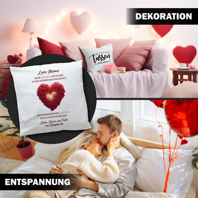 Kissen - Liebe Mama diesen Valentinstag bin ich noch in deinem Bauch