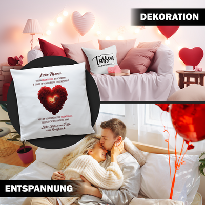 Kissen - Liebe Mama diesen Valentinstag bin ich noch in deinem Bauch