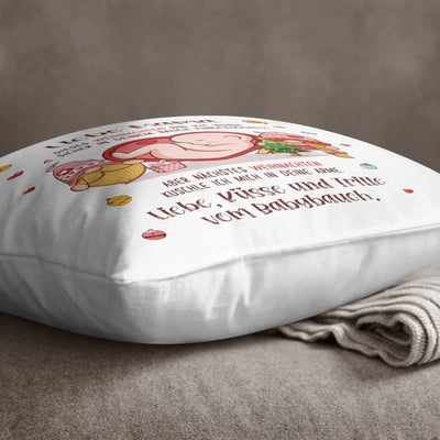 Bild: Kissen - Liebe Mama dieses Weihnachten bin ich noch in deinem Bauch Geschenkidee