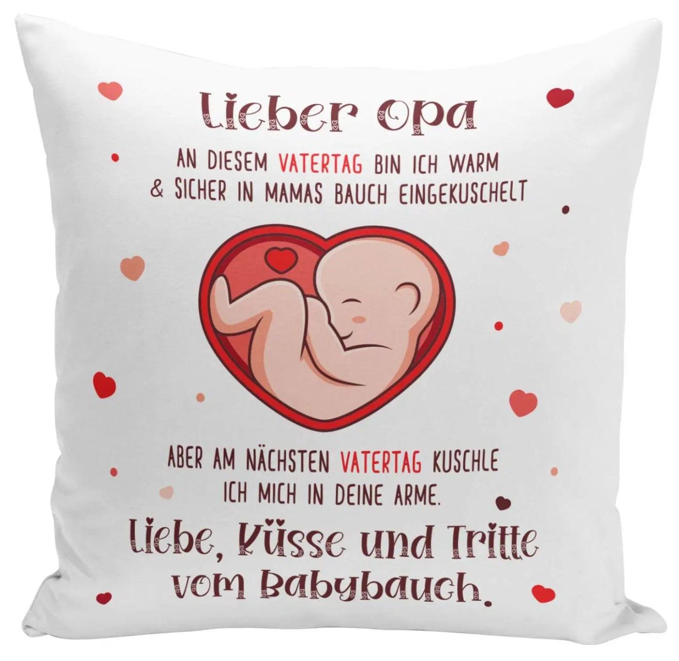 Bild: Kissen - Lieber Opa an diesem Vatertag bin noch in Mamas Bauch Geschenkidee