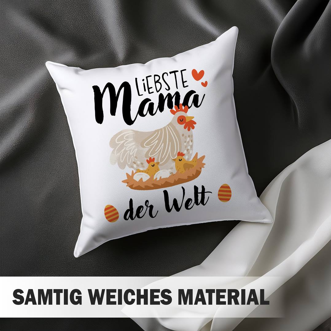 Kissen - Liebste Mama der Welt (Hühner)