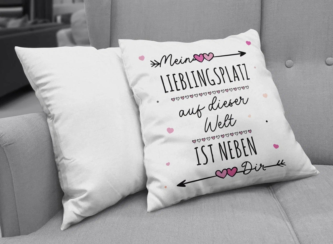 Bild: Kissen - Mein Lieblingsplatz auf dieser Welt ist neben Dir Geschenkidee