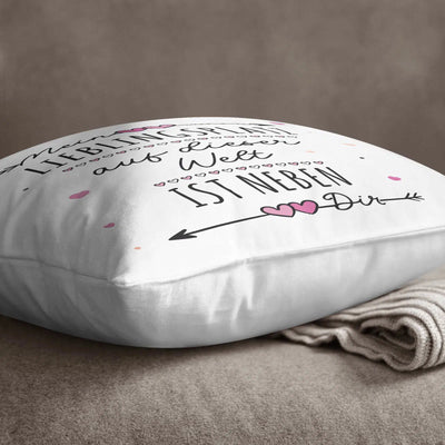 Bild: Kissen - Mein Lieblingsplatz auf dieser Welt ist neben Dir Geschenkidee