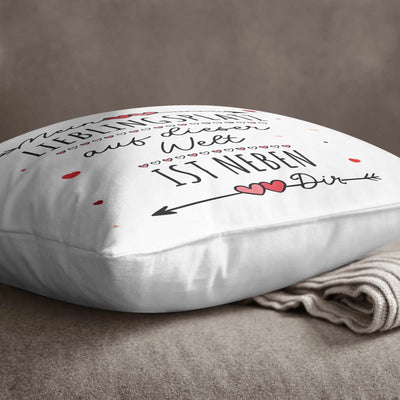 Bild: Kissen - Mein Lieblingsplatz auf dieser Welt ist neben Dir Geschenkidee