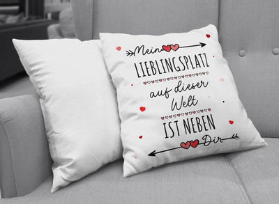 Bild: Kissen - Mein Lieblingsplatz auf dieser Welt ist neben Dir Geschenkidee