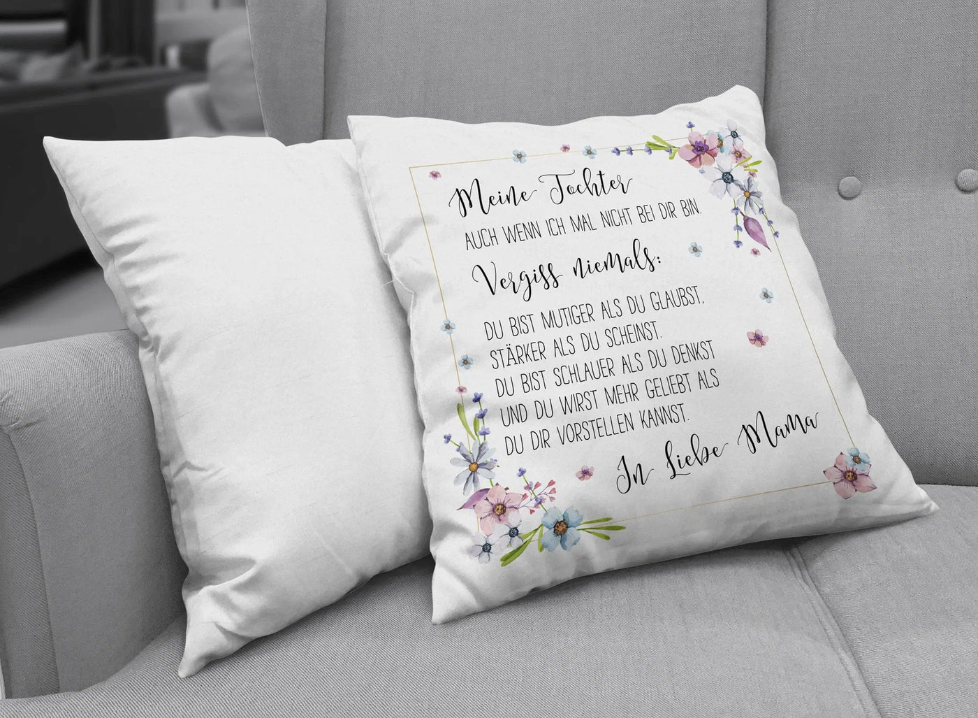 Bild: Kissen - Meine Tochter, in Liebe Mama Geschenkidee