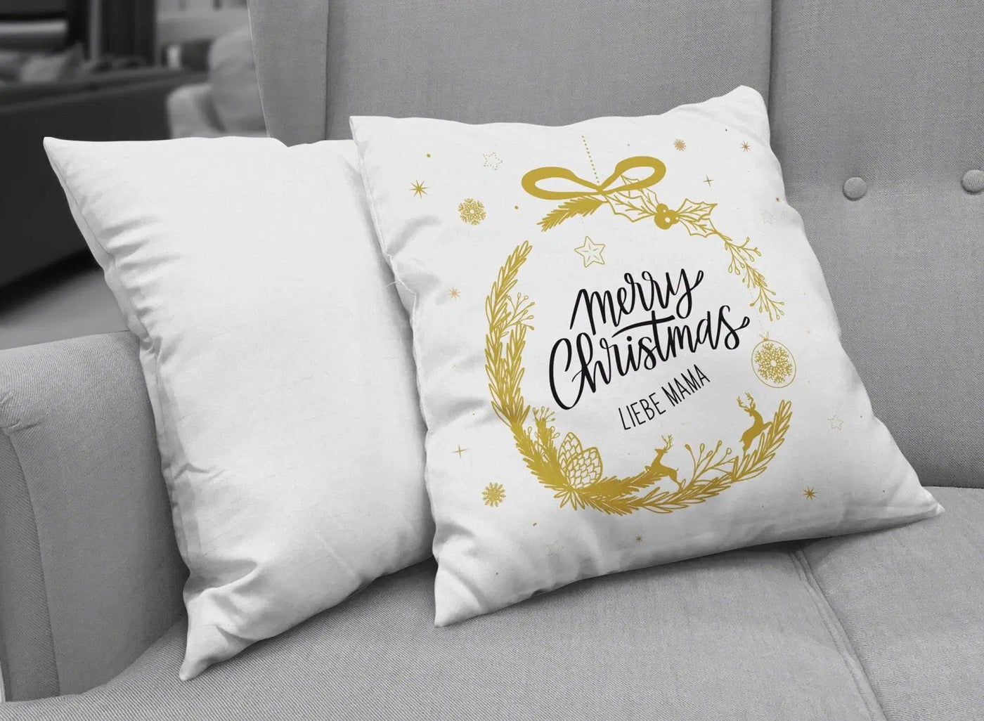 Bild: Kissen - Merry Christmas liebe Mama - Weihnachtskugel Geschenkidee