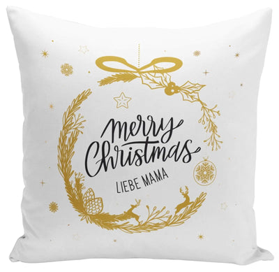 Bild: Kissen - Merry Christmas liebe Mama - Weihnachtskugel Geschenkidee