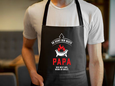 Kochschürze - So sieht der beste Papa der Welt aus, wenn er grillt.